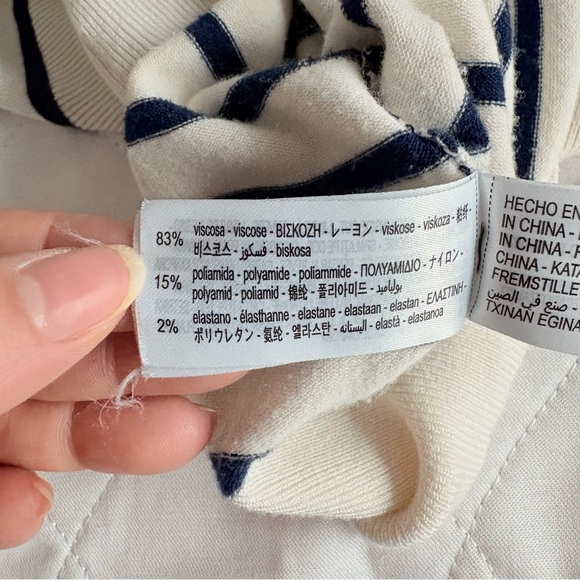 Zara Ivory and Dark Navy Stripe Sweater - Picture 8 of 12